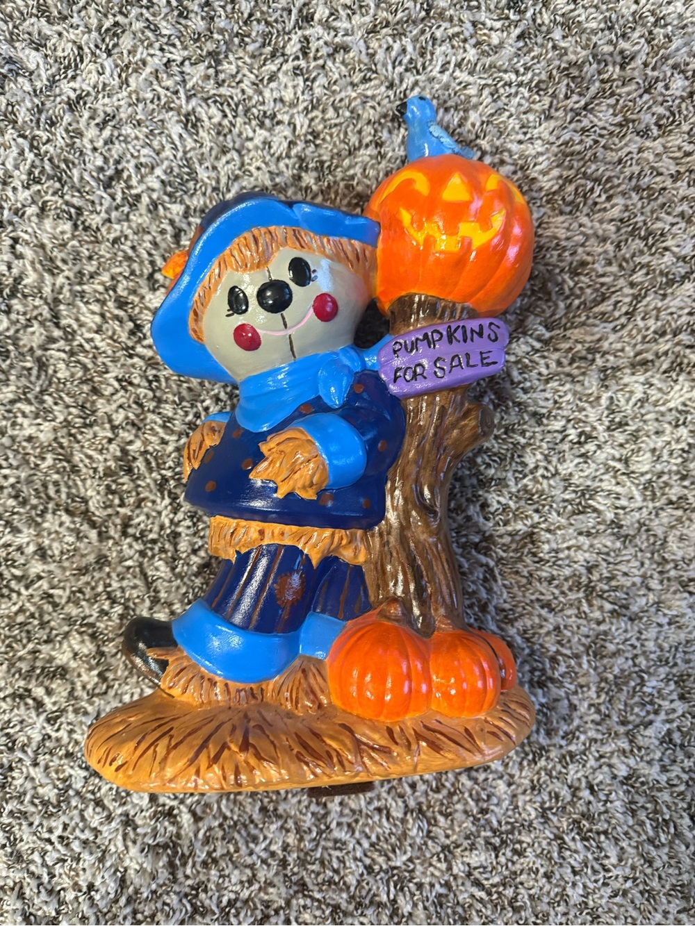 vintage hand-painted ceramic scarecrow Fall decor